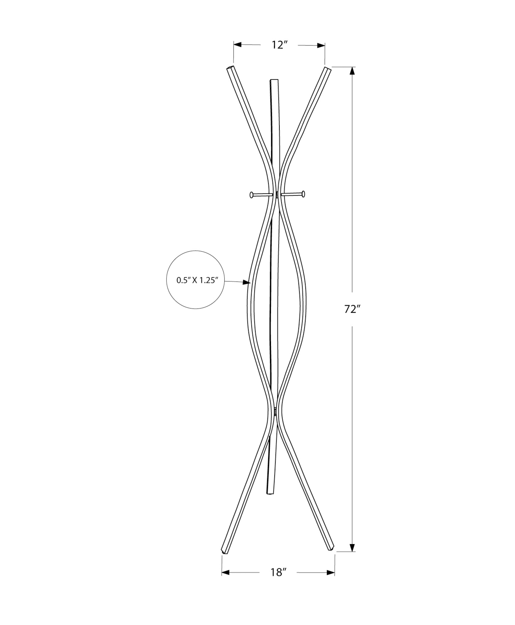COAT RACK - 72"H / CAPPUCCINO METAL CONTEMPORARY STYLE